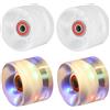 PATIKIL Ruote per Skateboard Luminose 60x45mm, 4 Pezzi Ruote per Pattini a Rotelle 78A in PU con Cuscinetti per Sostituzione Pattinaggio a Doppia Riga Esterni Cruiser Street, Bianco