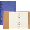 PATIKIL 96 Fogli Taccuino in Pelle Ricaricabile A6 Quaderno per Ufficio Blu