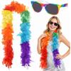 MUNSKT Feather Boa Rainbow Block Colours circa 120 cm e 1 paio di colori colorati perfetti per Carnival, Halloween