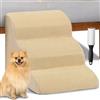 BAKAJI Scala per Animali Domestici con 3 Gradini e Rullo Rimuovipeli, Rivestimento Sfoderabile in Tessuto a Coste, Rampa per Gatti e Cani Anziani, Scaletta Imbottitura Schiuma Alta Densità (Beige)