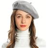 ZLYC Berretto da Donna in Stile Francese, Classico, Lana, Grigio, Taglia Unica
