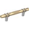 Amerock BP36648BBZ26 London Cabinet Pull, 3-3/4 Centro-Centro, Golden Champagne/Cromo Lucido