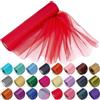 Trimming Shop 25m x 29cm Neve Organza Sottile Rotoli Rosso con Glitter Tessuto - Perfetta Come Natale, Matrimonio o Decorazioni Festa