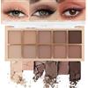 TESGADGETS 10 colori Palette di ombretti opachi nude, trucco per donne mature, nude marrone cacao taupe neutro opaco crema smokey mini palette di ombretti, palette per contouring