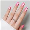Luxbon Short Press On Nails con colla per unghie No-Cure e kit di strumenti - Punte in gel morbido arrotondate Cat Eye 25-30 pezzi, unghie finte riutilizzabili, ciliegia