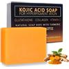 JJPJL 100g Kojic Acid Soap,Kojic Acid,Sapone Curcuma,Sapone Alla Curcuma | Kojic Acid Soap Original,per L'uso Su Viso,Mani,Collo(Arancione)
