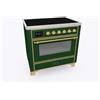 Ilve PRONTA CONSEGNA - Ilve Cucina M09N Majestic MI096NE3 piano cottura induzione finitura verde smeraldo/ottone da 91.1 cm