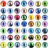PATIKIL 100Pz Occhi Drago 15mm Occhi Vetro Rotondi Animali Multicolore | Occhi Uncinetto