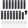 PATIKIL 1/2 x 2 Viti Distanziatrici per Segnali 16 Set Viti Supporto Parete Acciaio Inossidabile Montaggio Hardware Pannelli Pubblicitari Vetro Appendere Cornici Foto Acrilico Nero