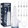 Vimmk Irrigatore orale senza fili, pulitore elettrico Vimmk, doccia dentale, 5 modalità e 8 ugelli USB-C ricaricabile, IPX7, impermeabile (beige)