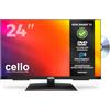 Cello C2424F TV LED Full HD da 24 pollici con lettore DVD integrato, Freeview, design frameless, ricevitore satellitare HD, altoparlanti Pitch Perfect, registrazione USB, ideale per la cucina