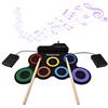 Funien Kit batteria elettrica portatile con 7 pad con presa auricolare, pedali, bacchette, regalo di compleanno, strumenti musicali, kit batteria senza altoparlante