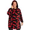 Stranger Things Felpa Coperta Oversize con Cappuccio per Donna, Uomo e Ragazza, Felpa Pile con Tasche, Idea Regalo Invernale (Nero/Rosso)