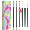 Saviland 6 Pezzi Pennelli per Unghie - Pennelli Unghie Gel Pennelli Nail Art Per Nail Art a Doppia Estremità Kit Di Strumenti Per Manicure Professionale Con Penna Pennelli Nail Art Per Donne