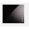 Ilve PRONTA CONSEGNA - Ilve Piano cottura induzione Nostalgie HVI364N in vetroceramica nero e manopole cromo da 60 cm