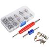 MAGT Kit Nucleo Valvola Aria Condizionata, 100 Pezzi Nucleo Valvola e 2 Pezzi Strumento di Rimozione A/C R134a/R12 Kit di Riparazione Aria Condizionata per Auto