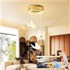 LAMPLAY Lampadario Moderno A LED Dorato, Dimmerabile A 3 Luci A Forma Di Farfalla 3000K-6000K Con Telecomando, Lampada Da Soggiorno Regolabile In Altezza, Per Corridoio Sala Da Pranzo Scale Villa