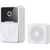 Nikou Campanello Visivo Intelligente X3 WiFi, Videocitofono Wireless Video Spioncino Senza Fili, 60°Angolo Visuale, Visione Notturna, Audio Bidirezionale, Archiviazione Cloud, Batteria Ricaricabile
