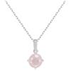 Philip Jones Collana in argento sterling con quarzo rosa