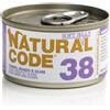 Natural Code 38 Jelly Tonno, Manzo, Olive per Gatti 85gr - 85 g, Singola