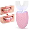 YUYTE Spazzolino Elettrico A Forma Di USpazzolino denti elettrico con testina a forma di U, dispositivo per sbiancamento dei denti a luce fredda con ricarica wireless, spazzolino sonico automatico con p