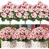 Betylifoy Fiori Artificiali all'aperto Gerani Artificiali Fiori di Seta 3 PZ Fiori di Plastica Piante Artificiali Resistente ai Raggi UV per la Decorazione Domestica Giardino Interno Vaso (Rosa)