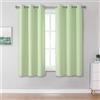 DUALIFE Tende corte da cucina verde chiaro per soggiorno, lunghezza 114 cm, tende oscuranti per camera da letto, con occhielli nella parte superiore, 96 x 114 cm, set di 2 pannelli