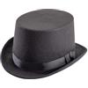 Carnival Toys Cappello a Cilindro Nero in Feltro di Lana - Cappello Elegante Uomo, Altezza 13 cm, Taglia 59, Accessorio Costume Carnevale e Feste a Tema