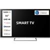 SABA SA55KM10VDA SMART TV 55'' ULTRA HD 4K, Sistema operativo VIDAA, Triplo tuner DVBT2/C/S2 HEVC MAIN10, Certificato TivuSAT, Piedistallo centrale, Dolb