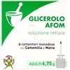 Montefarmaco Glicerolo Afom Adulti 6,75 g Soluzione Rettale 6 Contenitori Monodose con Camomilla e Malva