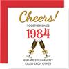 Stuff4 Divertente biglietto di auguri per 41° anniversario di matrimonio, per marito e moglie, con scritta in inglese Together Since 1984, per il 41° anniversario di matrimonio, regalo per partner, con