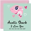 Stuff4 Biglietti di compleanno per zia, Auntie Shark