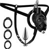 SuperLove Chastity Cock Cage with Anal Butt Plug & Adjustable Strap on Harness Black