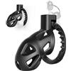 SuperLove Sissy Chastity Cage with Adjustable Ring Medium Black