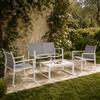 Andrea Bizzotto Set Salotto Esterno da Giardino Kallen in Alluminio Bianco
