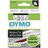 Dymo d1 - standard etichette - nero su trasparente - 19mm x 7m