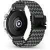 RoYiio Nylon Cinturino per Xiaomi Watch S4/S3/2 Pro Cinturino Huawei Watch GT 6 Pro 46mm Comodo Traspirante 22mm Ricambio Cinturini per Garmin Venu 4 45mm/Forerunner 570 47mm - Verde Nero