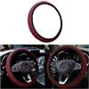 CGEAMDY Coprivolante Auto Universale Diametro 37-38 cm, Coprivolante Elastica del Volante, Microfibra Traspirante in Seta Ghiaccio, Calda in Inverno e Fresca in Rstate, Antiscivolo (Borgogna)