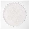 HOMESCAPES Tappetino da bagno rotondo in cotone, motivo floreale, super assorbente, rotondo, con pompon, 60 cm
