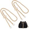 WADORN 2 Pezzo di Ricambio per Borsa A Secchiello con Strass, Cordino in Metallo Staccabile da 64.8 cm con Cordino Scorrevole Keeper Catena con Coulisse A Secchiello Bling da Donna con Perlina
