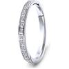 MIORE Anello Donna Oro Bianco 9KT 375 - Veretta Oro con Diamanti Naturali. Anello Eternity Oro Brillanti anallergico. Perfetto anello di Fidanzamento.