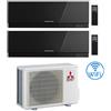 Mitsubishi Climatizzatore Condizionatore Mitsubishi Kirigamine Zen Wifi Nero Dual Split Inverter 12000 + 12000 BTU con U.E. MXZ-2F53VF Classe A+++/A++ NOVITÁ