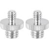 PATIKIL Adattatore Filettato Da 3/8 Maschio A 1/4 Maschio Per Treppiede Fotocamera, 2 Pezzi Adattatore Convertitore Per Microfono Treppiede Monopiede Testa A Sfera Supporto Luce, Argento