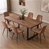 Dmora - Set di 6 sedie Pismo, Poltrona Rivestita in Velluto, Sedia da Pranzo Imbottita, Seduta per riunioni, 45x56h87 cm, Beige
