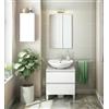Dmora - Mobile pensile Croskey, Armadietto sospeso, Mobiletto a muro, Armadio ausiliario multifunzione, 30x16 h60 cm, Bianco lucido