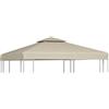 vidaXL Telo di Copertura Beige 3x3m Ricambio Tetto Gazebo Tenda Chiosco
