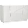 HOMCOM Mobiletto Multiuso in Truciolato Bianco a 5 Livelli con Ripiano Regolabile su 3 Livelli, 150x40x88 cm|Aosom
