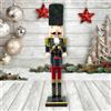 Wisdom Schiaccianoci di Natale 60cm in legno Soldato con tamburello di colore blu e rosso Wisdom