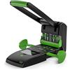 Novus B 2200 re+new - Perforatrice sostenibile (200 fogli, doppia e quattro fori, dispositivo in metallo con rivestimento in plastica al 78% in plastica riciclata), colore: nero/verde