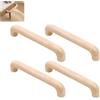 KIMHOME 4 maniglie rotonde per armadietti con foro centrale da 128 mm, in legno massello, per mobili da cucina, cassettiere, mobili e interni moderni per la casa